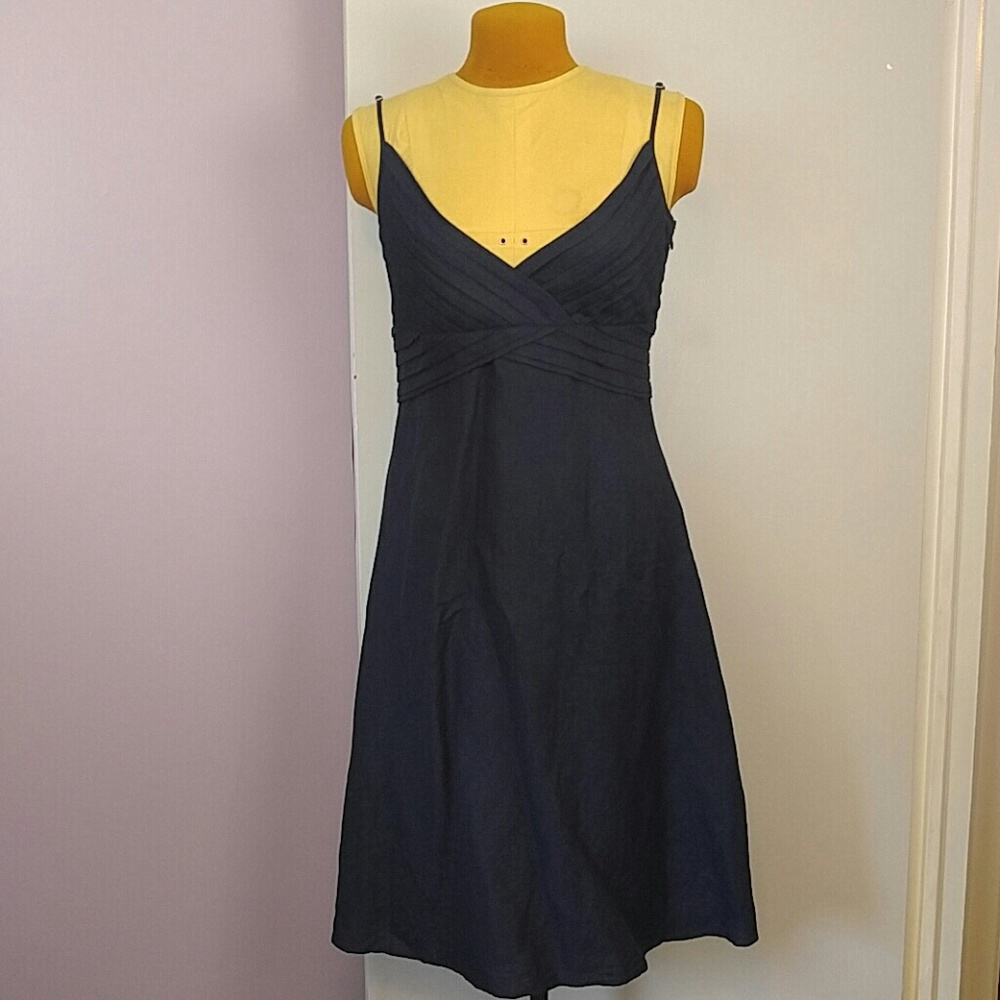 Calvin Klein Navy Blue Linen Dress size 6